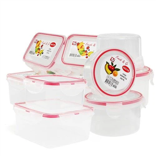 Műanyag, légmentesen záródó élelmiszer-tartály